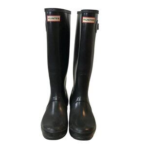 Hunter Black Original Gloss Tall Boots Size 7